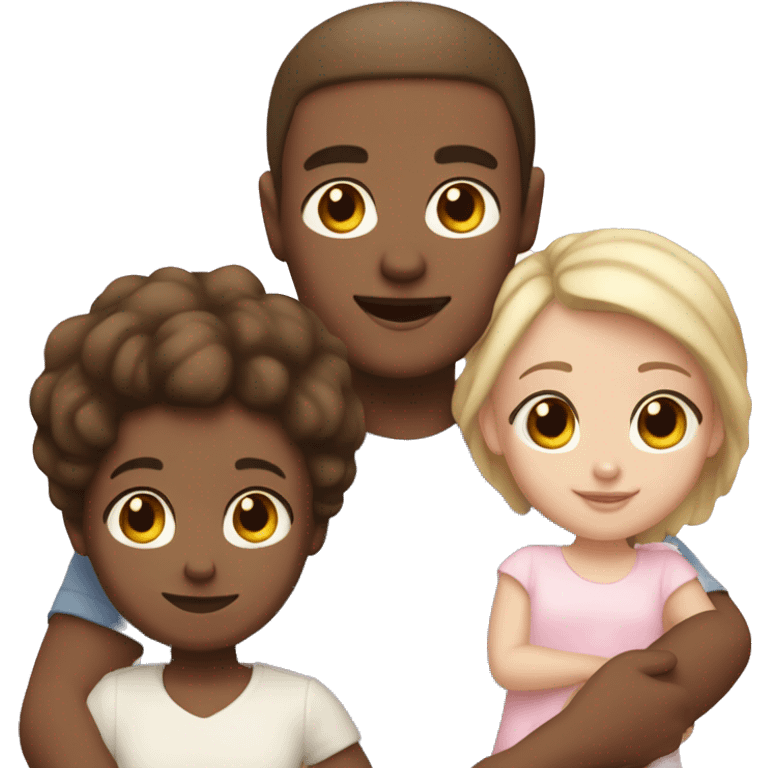 family of 3 with mom white skin dad light brown skin and white skin baby girl emoji