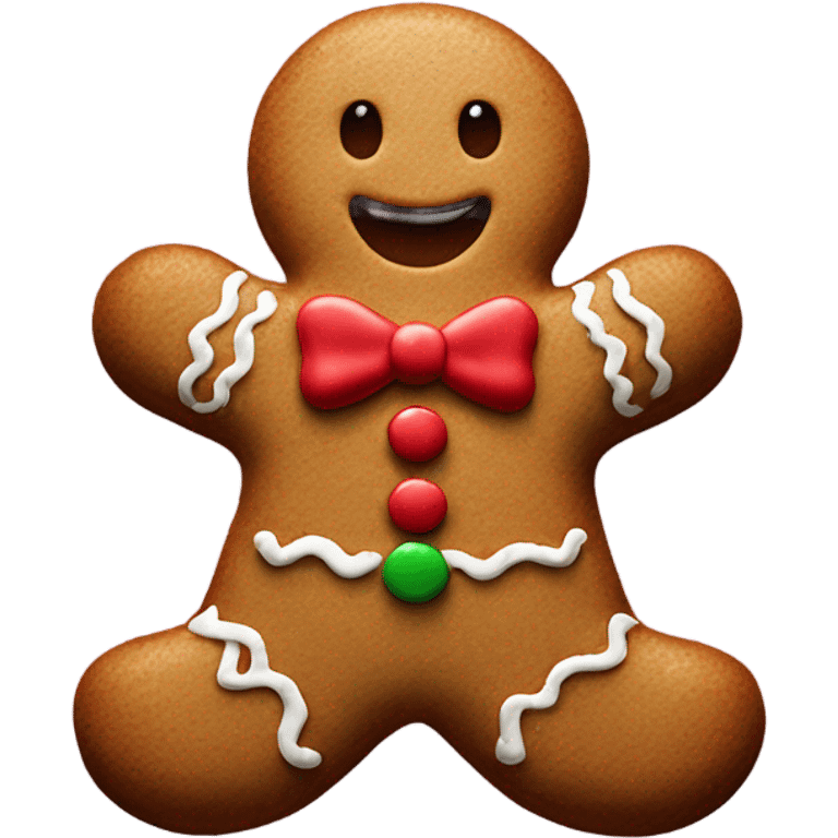 Photo Realistic cute gingerbread man emoji