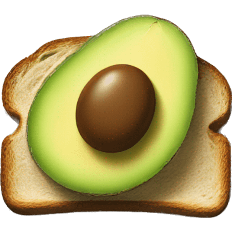 Avocado toast on a pale brown plate emoji