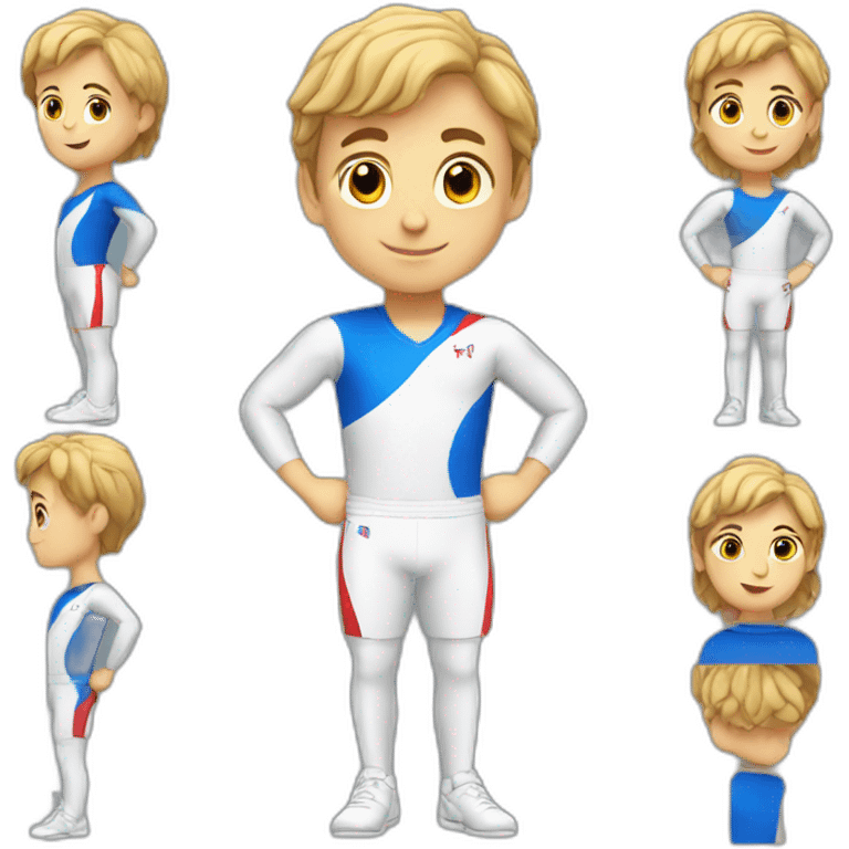 sporty european boy in gymnast uniform emoji