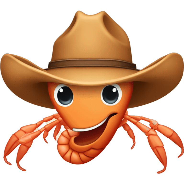 Shrimp on the cowboy hat emoji