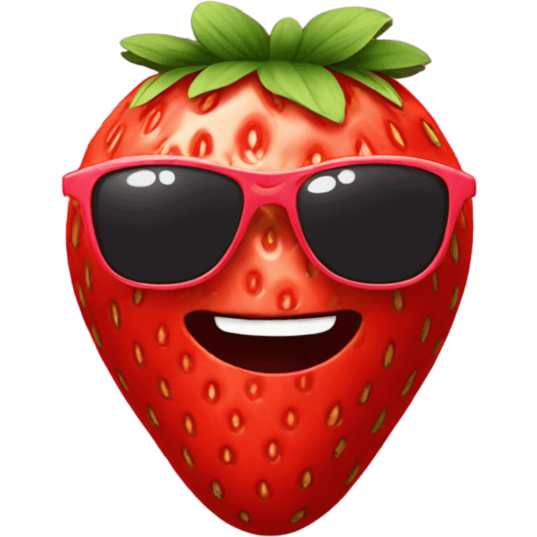 Strawberry with sunglasses emoji