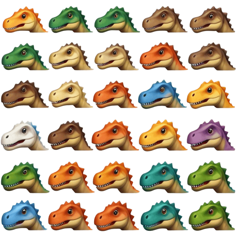 faces of different dinosaurs  emoji