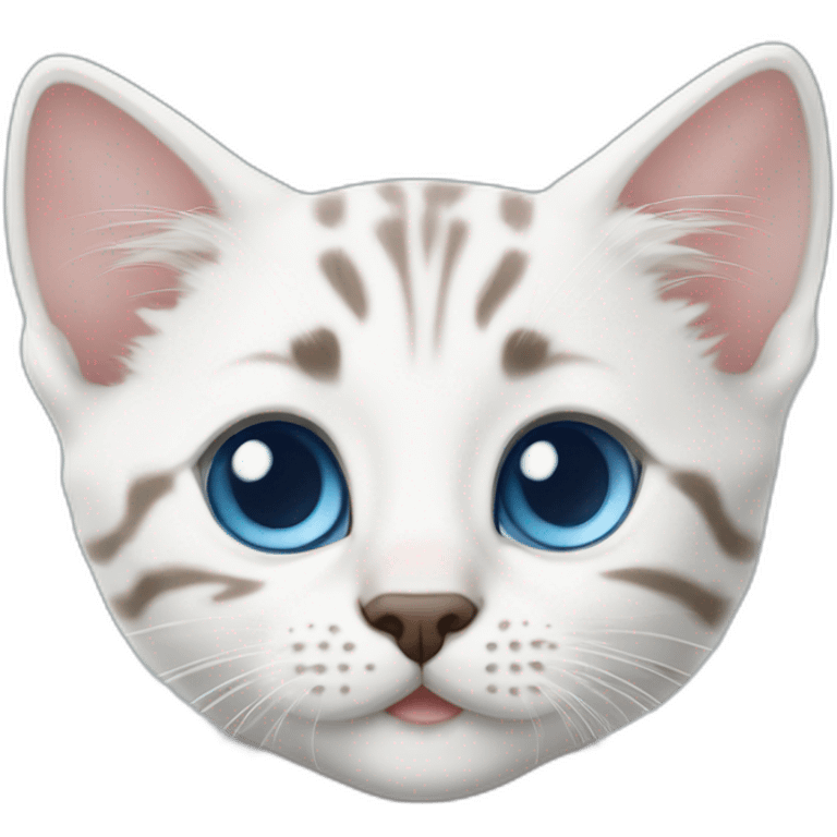 White Bengal kitten blue eyes emoji