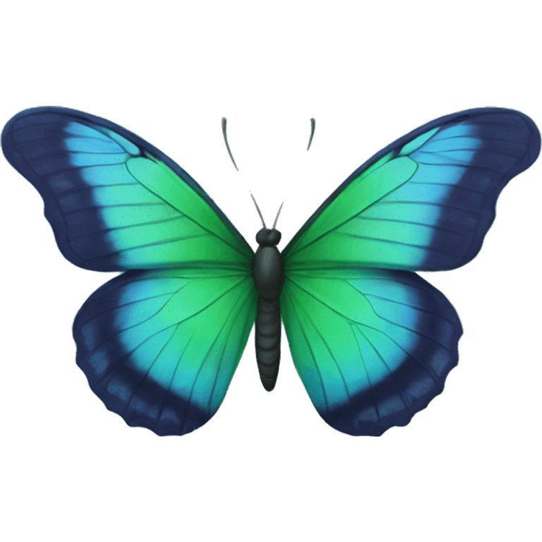 green-blue butterfly  emoji