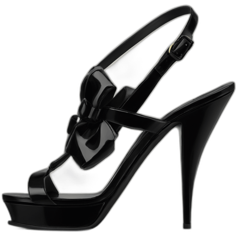 Ysl sandal tribute black patent emoji