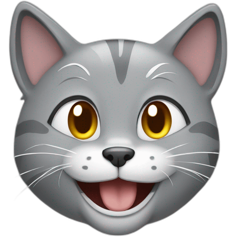 laughing gray cat emoji