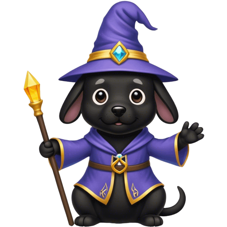 black dog Wizard emoji