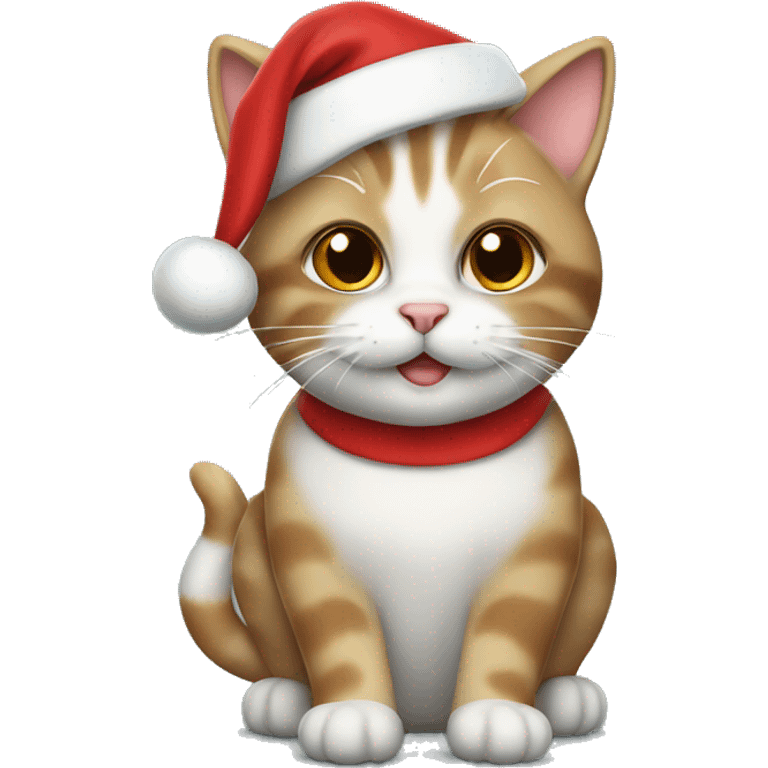 Cute cat wearing a Santa hat emoji