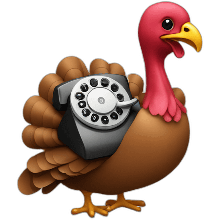 Turkey using a rotary phone  emoji