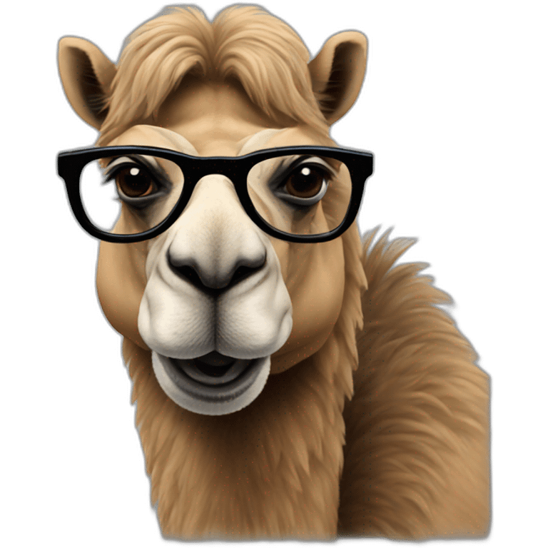 black fur camel with glasses emoji