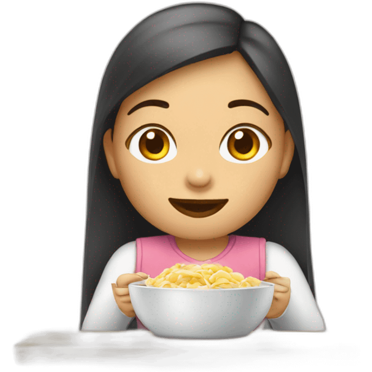 Fille en train de manger emoji