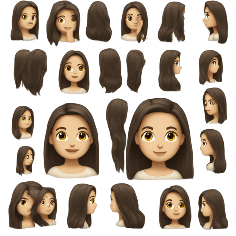 brunette girl with long hair emoji