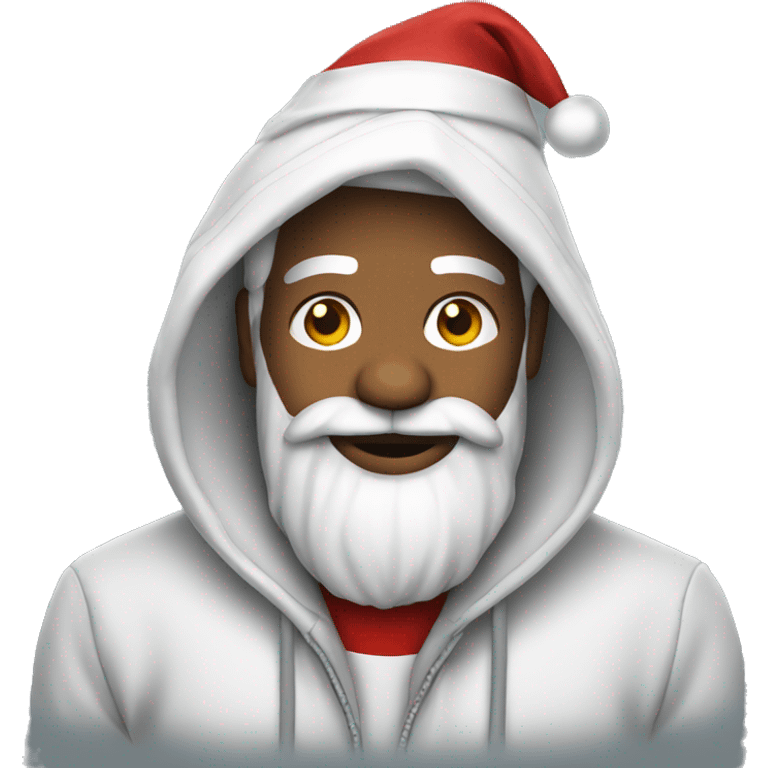 Santa Claus in a designer hoodie emoji