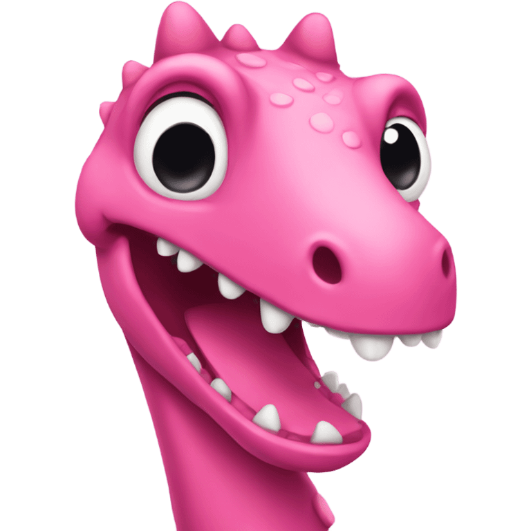 Pink dinosaur happy  emoji