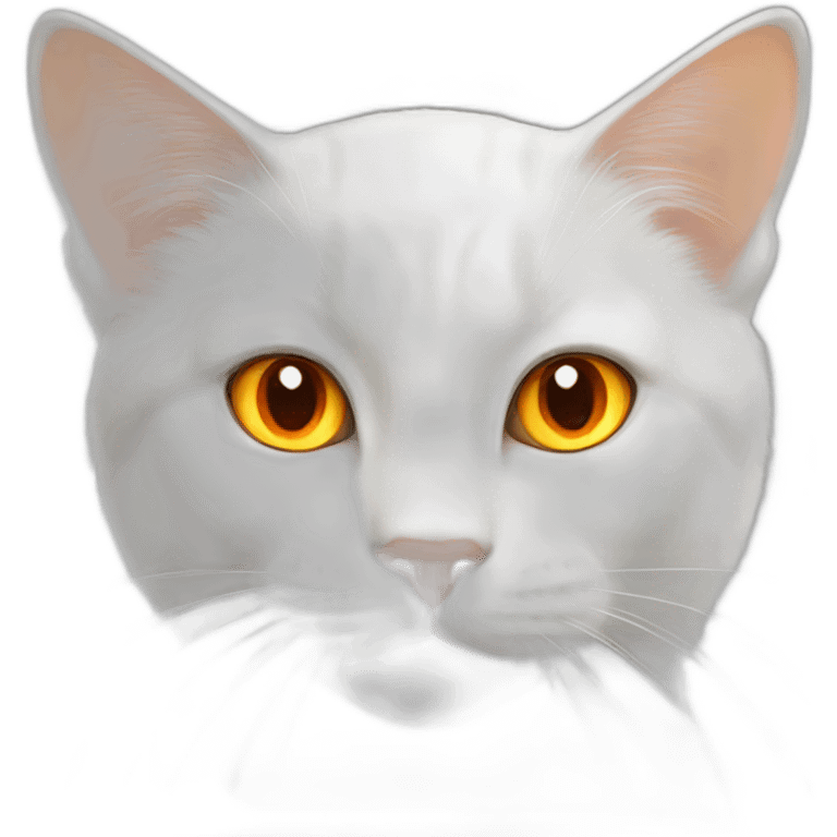 White cat with orange eyes emoji