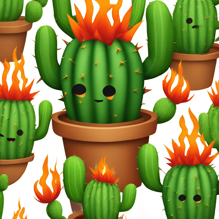 Cactus on fire emoji