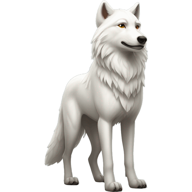 white wolf standing emoji