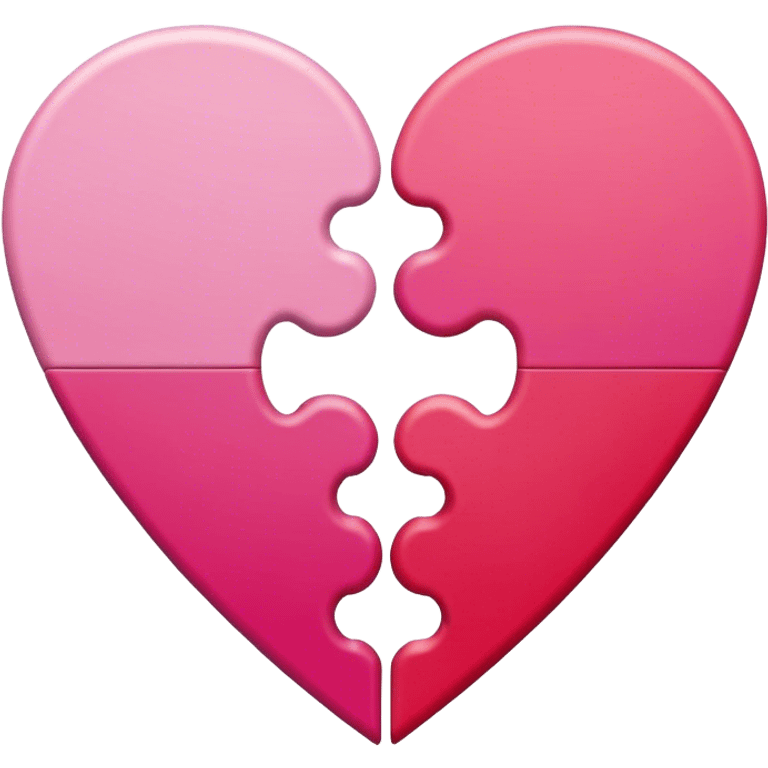 Two puzzle pieces that form a heart shape emoji