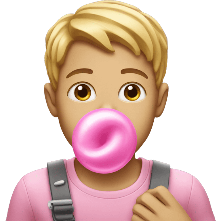 Emoji eating bubble gum emoji