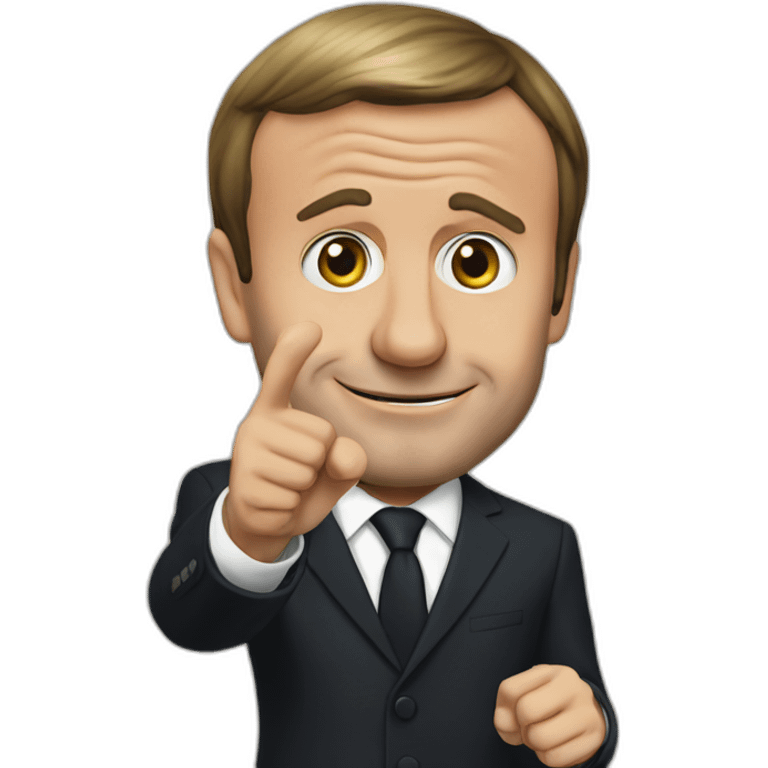 emmanuel macron thumb pointing down emoji