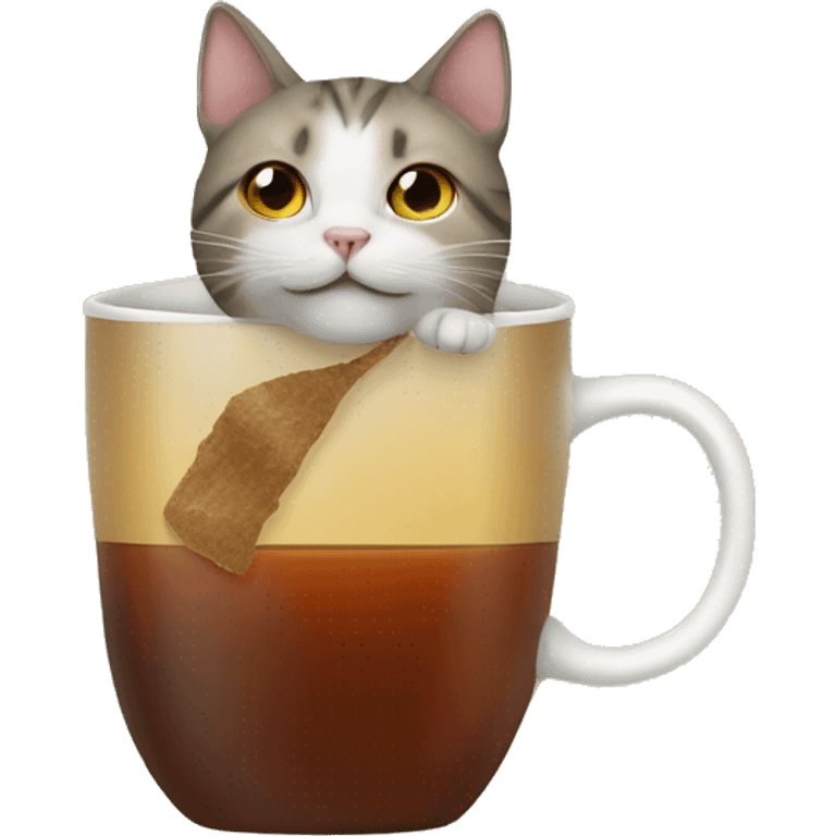 Cat with tea bag emoji