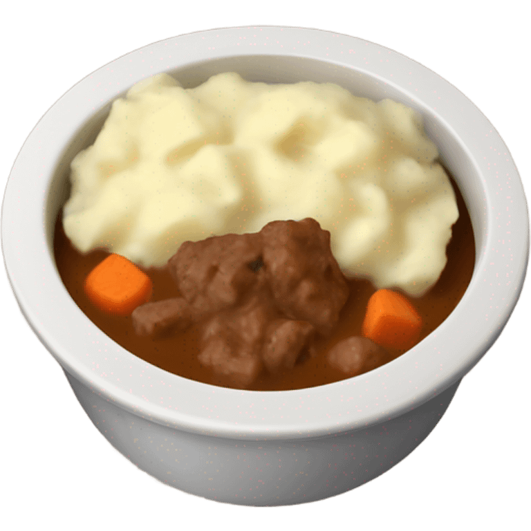 bowl of mashed potatoes beef stew emoji