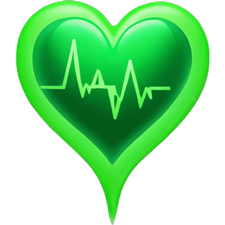 Green heart beating  emoji