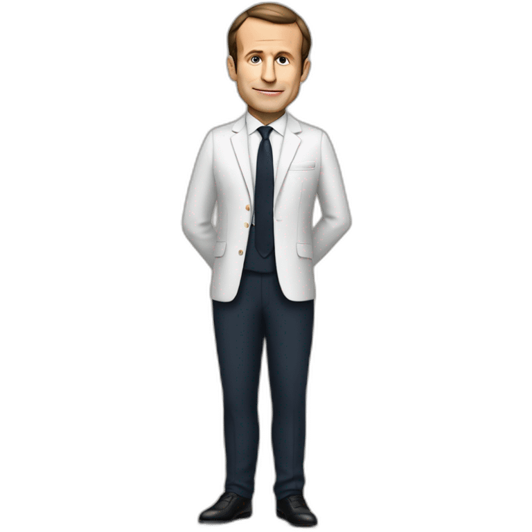 macron avec un haut de forme emoji