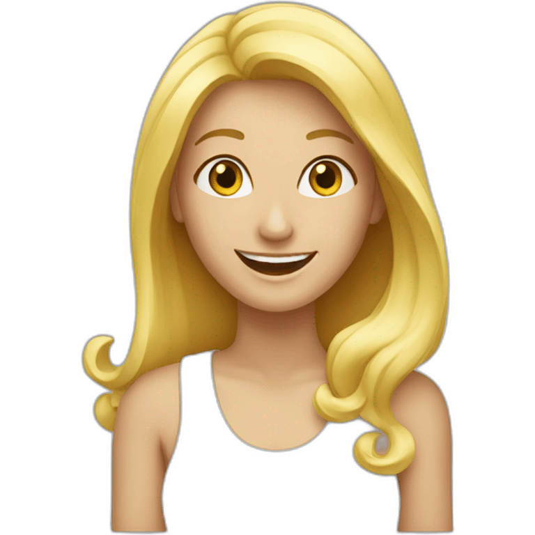 a happy blond woman emoji