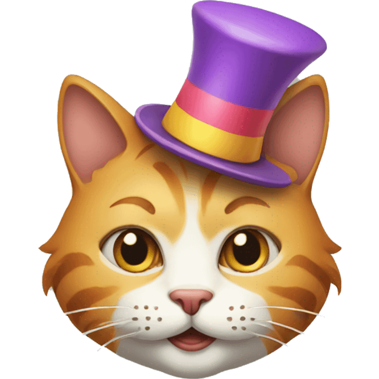 cat with clown hat emoji