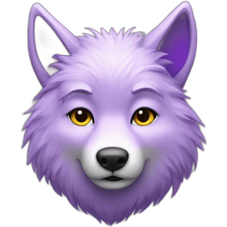 Purple furry wolf emoji