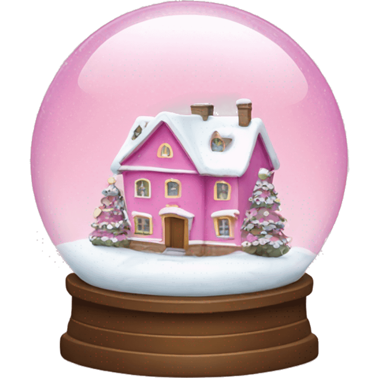 Pink Christmas snow globe emoji