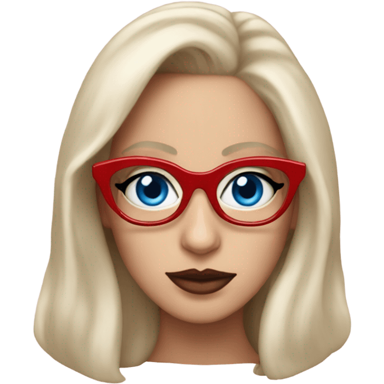 Lady Gaga with red glasses and blue eyes  emoji