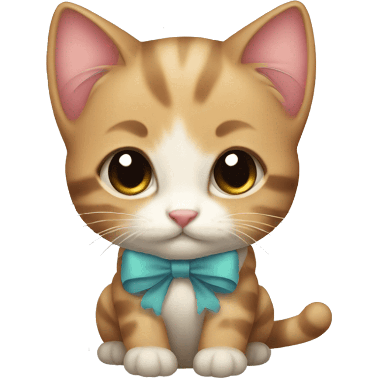 kitten with a cute bow  emoji