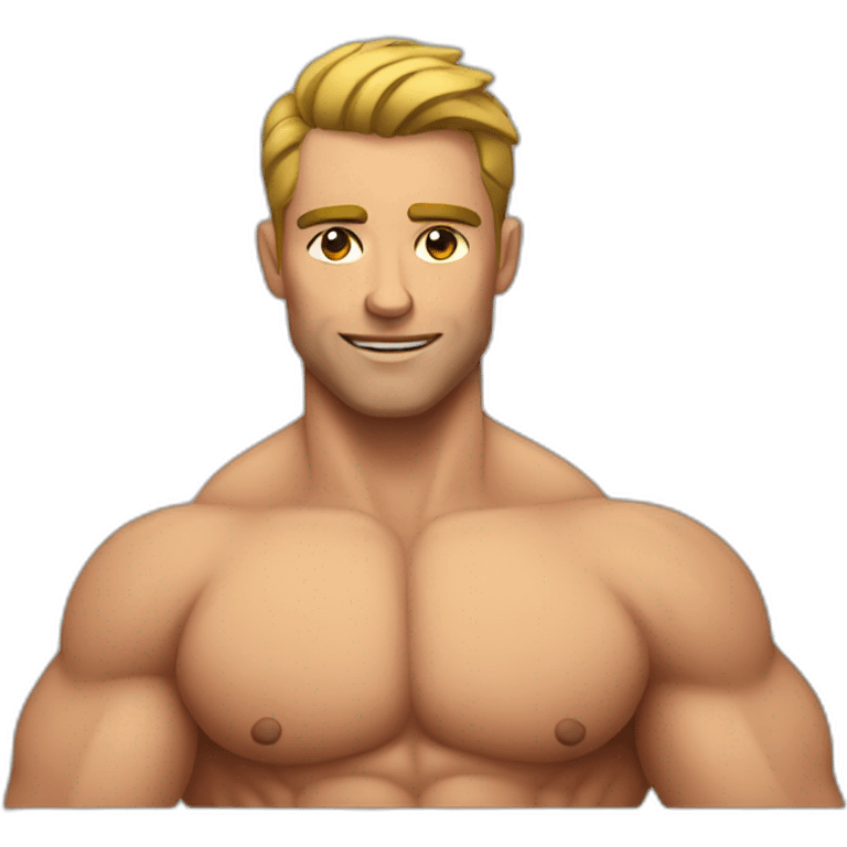 Muscle handsome man on the back emoji