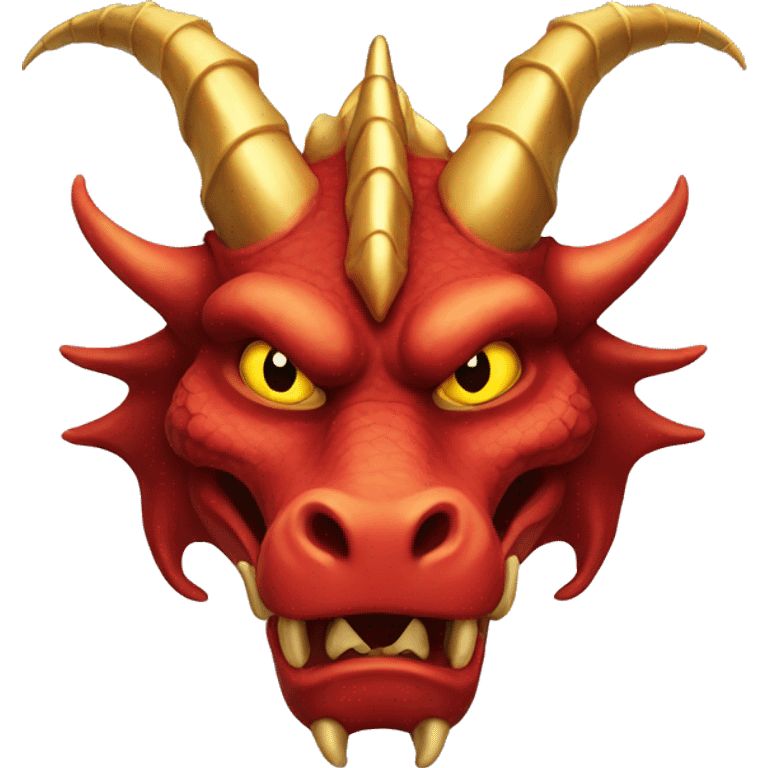 red dragon face with golden horns emoji