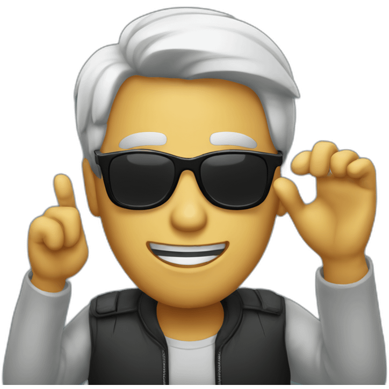 man with sunglasses and snapping his fingers saying "no problemo" emoji