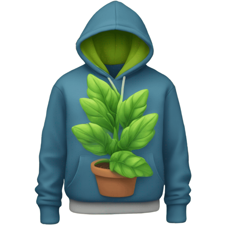 Plant wearing a hoodie emoji