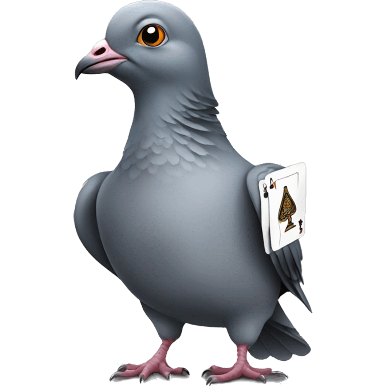 Pigeon playing poker emoji