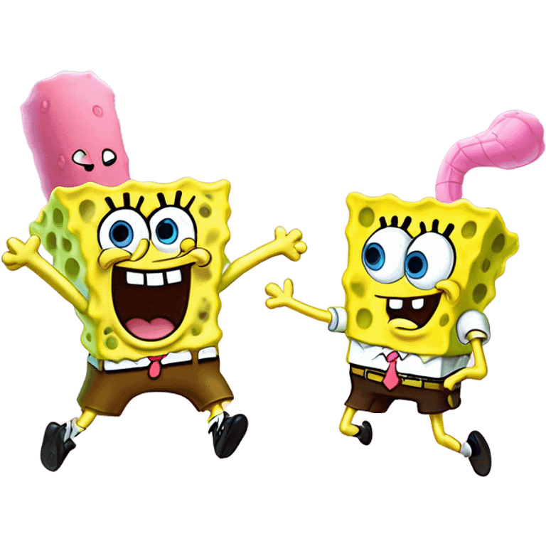 SpongeBob fighting Patric  emoji