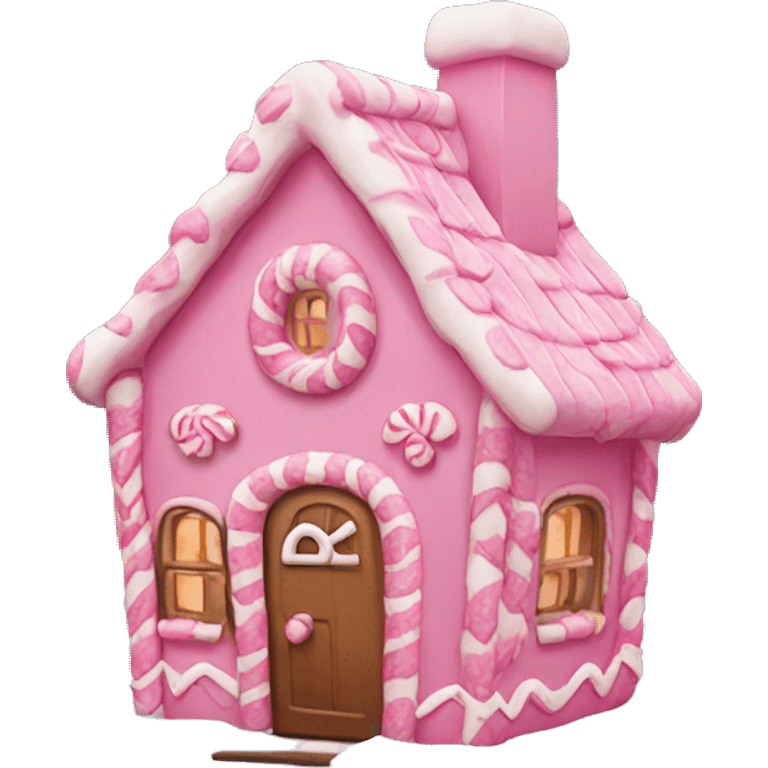 Pink ginger bread house emoji