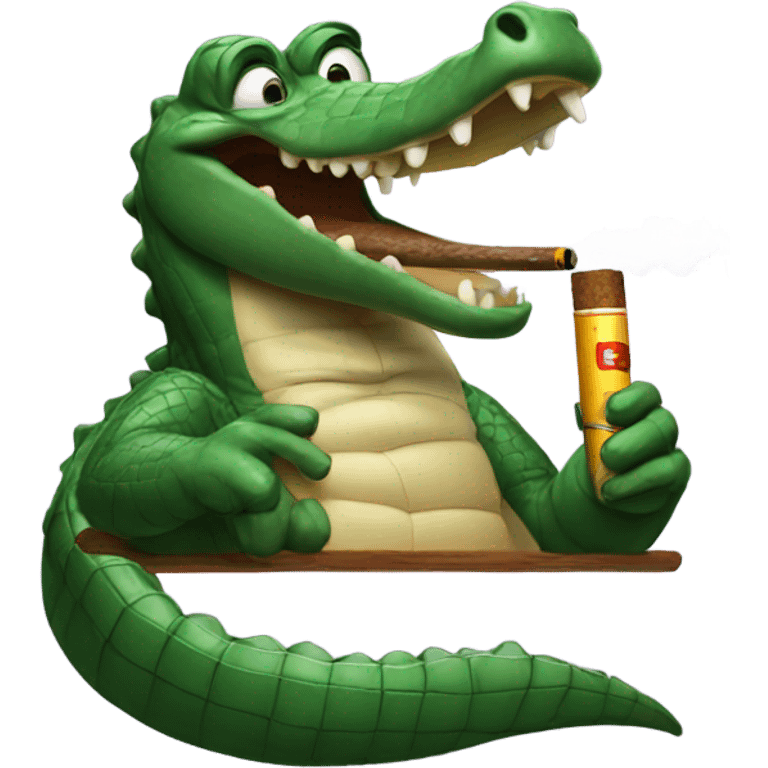 alligator smoking cigarette emoji