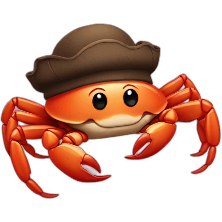 crab wearing a berret and a mustache emoji