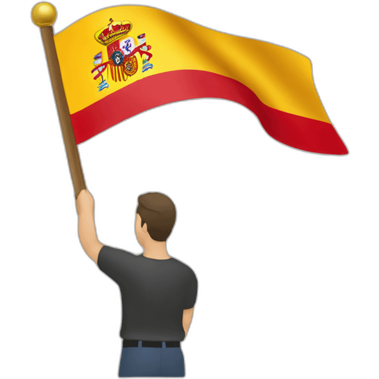 bandera de España vista lateral emoji