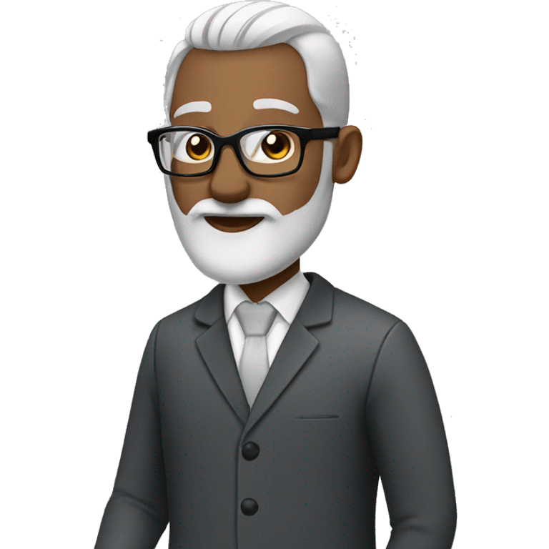 groom with black glasses and grey long straight beard  emoji