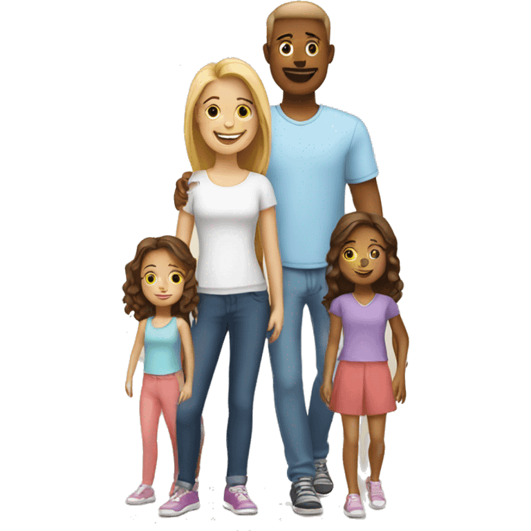 White Family With Three teenage daughters emoji