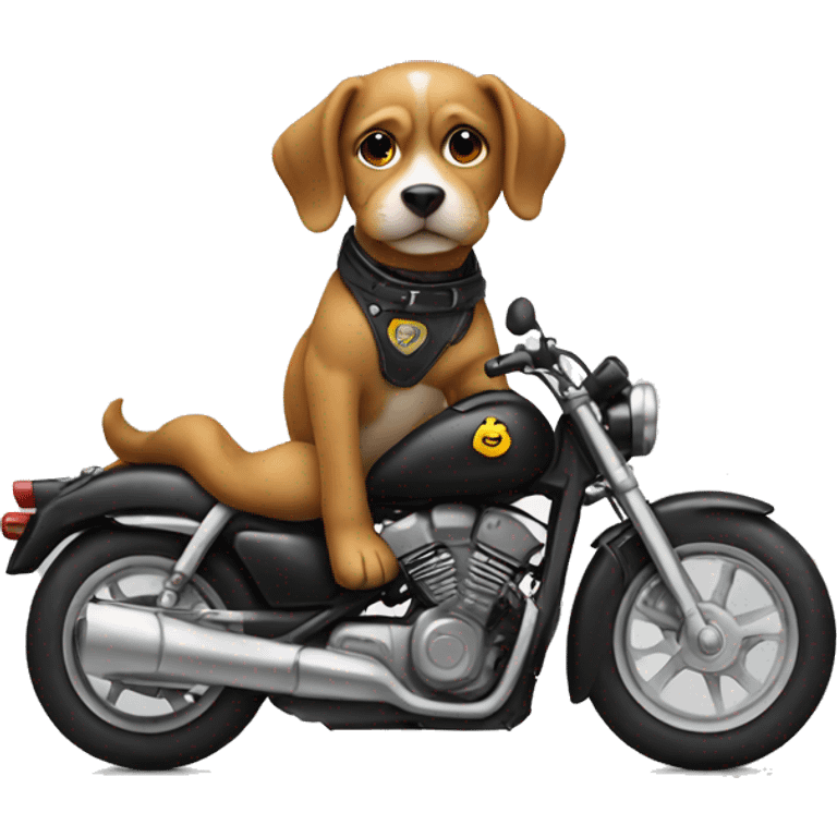 Dog on a motorcycle  emoji