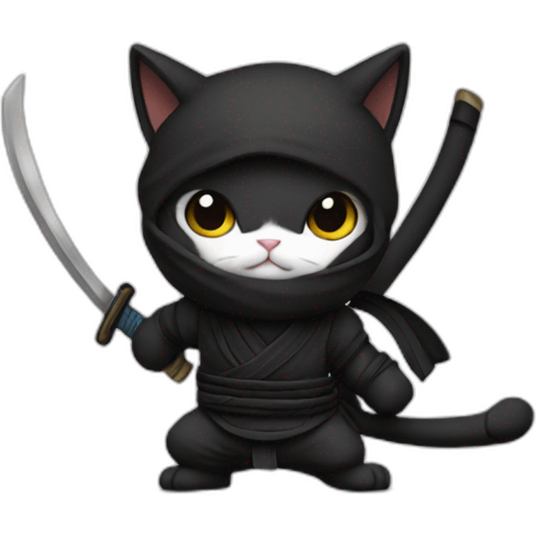 Ninja cat black emoji