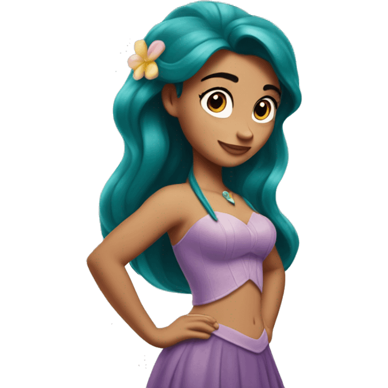 Ariel Disney with just upper body emoji